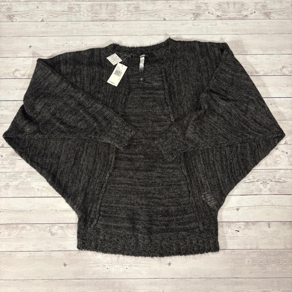 Kensie Perfectly Polished Dolman Sleeve Sweater NWT Charcoal Heather Gray Small